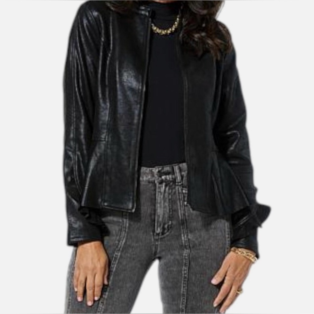 Bundle of 3 Metallic Gold, Black & Silver Women's Jackets -Sleek Zip-Front Coat